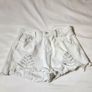 White Denim Shorts